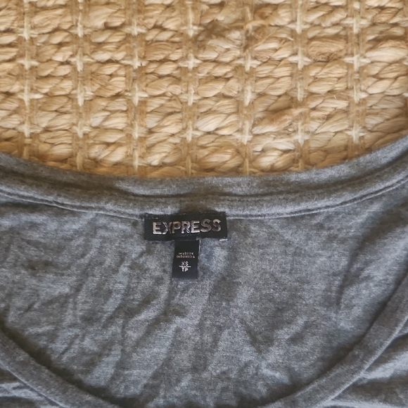 Express Blue Ruffled Short Sleeve T-Shirt - Picture 2 of 3